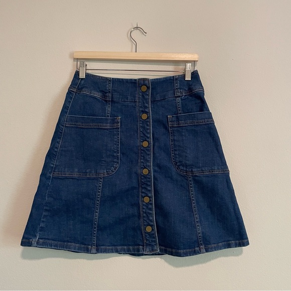 Boden Blue Button Through Denim Skirt, Size 6 - Picture 2 of 4